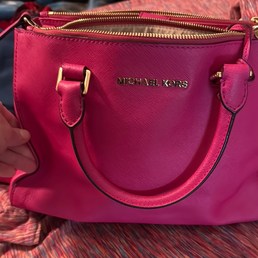 Michael Kors Pink Satchel with Gold Hardware